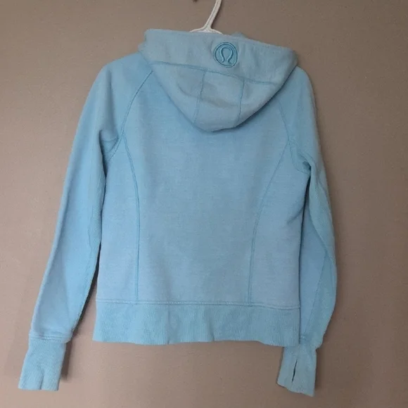 Lululemon Scuba Light Blue Zip-Up Hoodie Size 6 - Picture 4 of 9